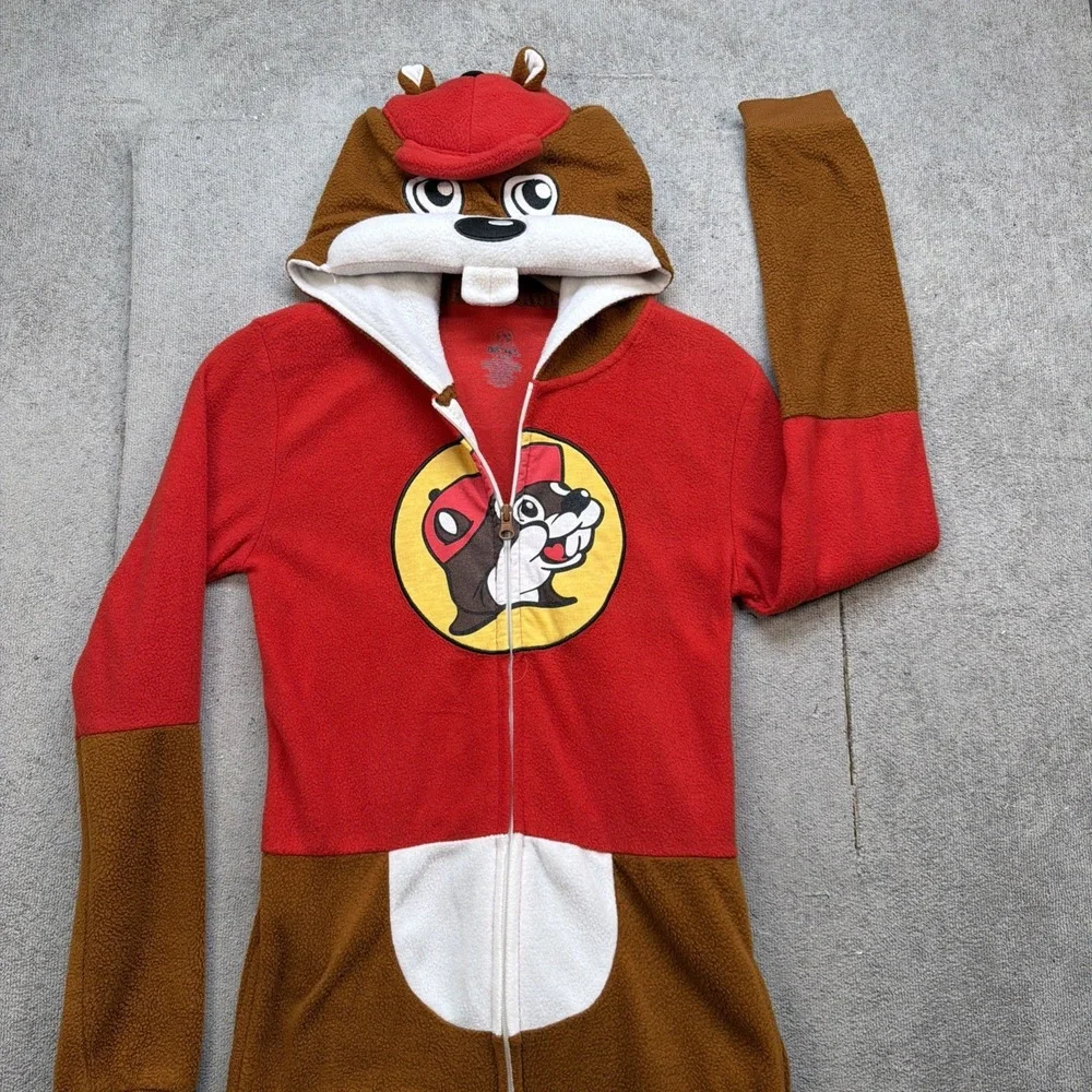 Buc-ee's Hooded‎ One Piece Pajamas Youth XS Beaver Sleeper